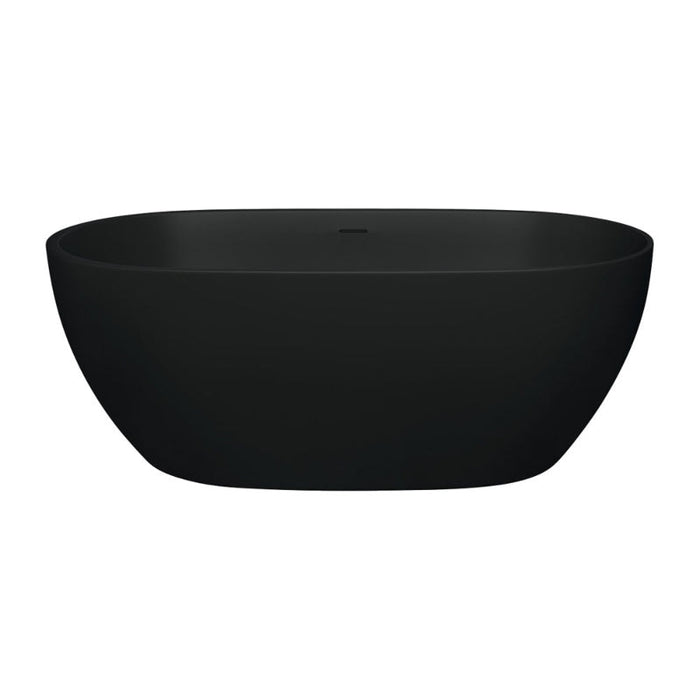 Fienza Luciana Solid Surface Bath - Matte Black-blue-leaf-bathware