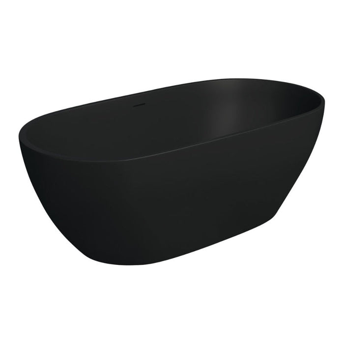 Fienza Luciana Solid Surface Bath - Matte Black-blue-leaf-bathware