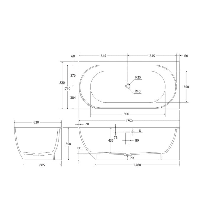 Fienza Matta Right-Hand Solid Surface Corner Bath 1700mm-ST67-R-blue-leaf-bathware