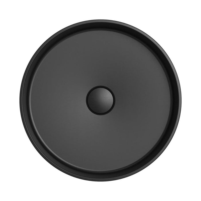 Fienza Minka Round Solid Surface Above Counter Basin - Matte Black-CSB802B-blue-leaf-bathware