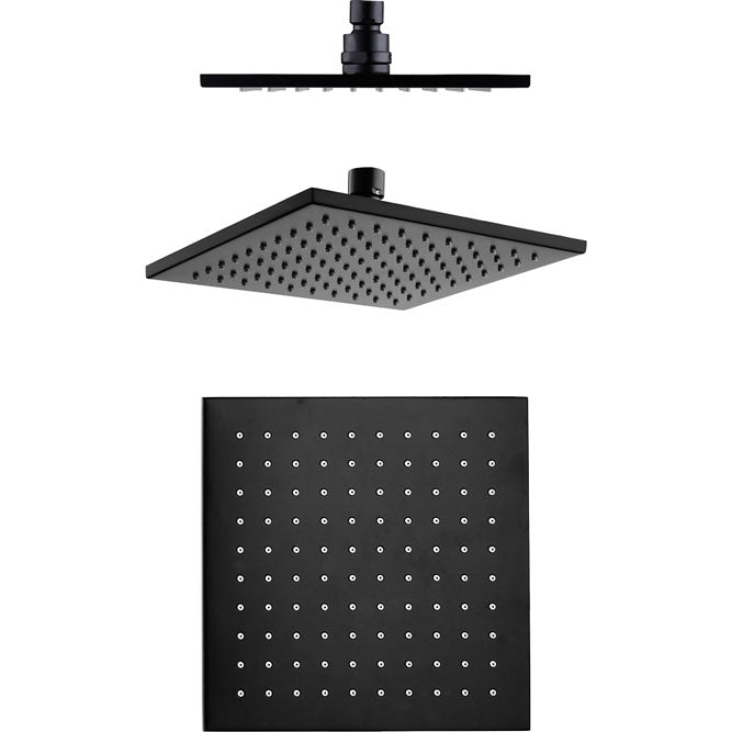 Fienza Modena Matte Black Rain Shower Head-411101B-blue-leaf-bathware