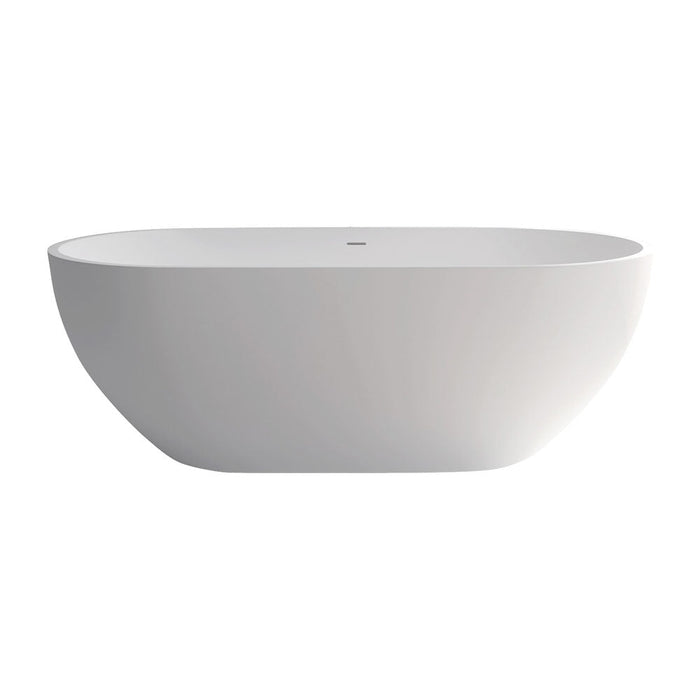 Fienza Nero Solid Surface Bath - Matte White-blue-leaf-bathware