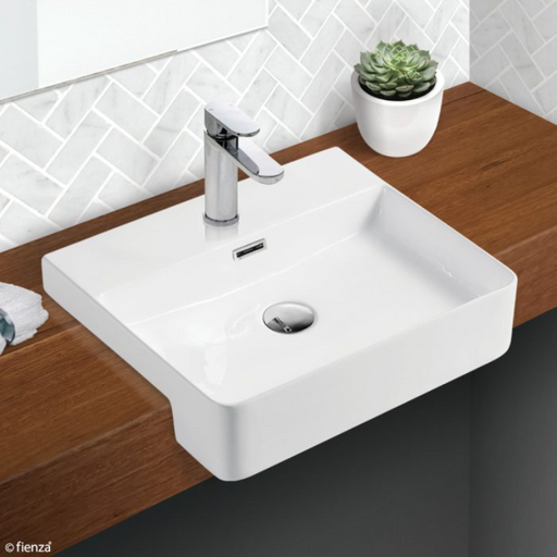 Fienza Petra Semi-Recessed Basin-RB4044-blue-leaf-bathware