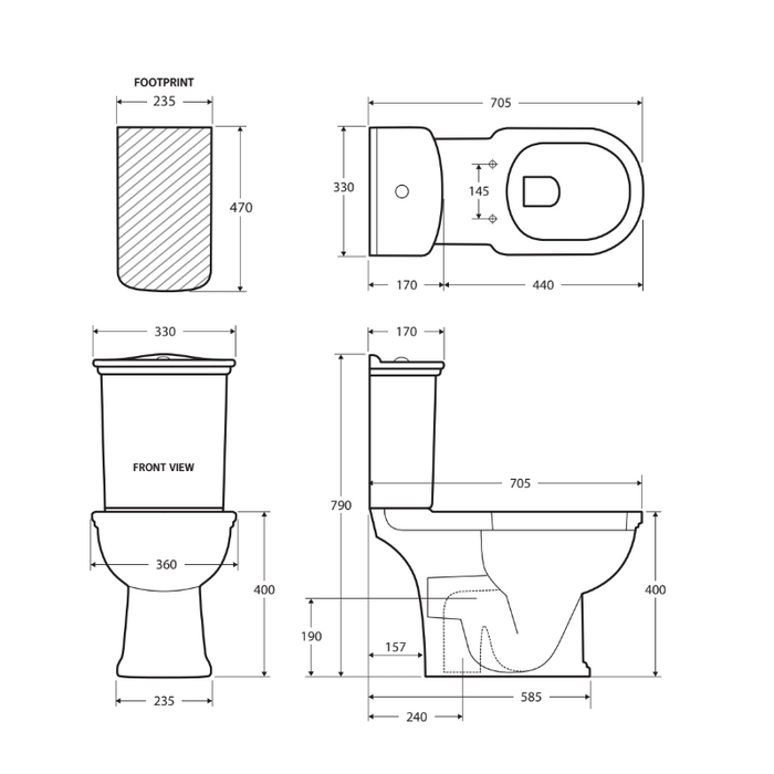 Fienza RAK Washington White Close-Coupled Toilet Suite-blue-leaf-bathware