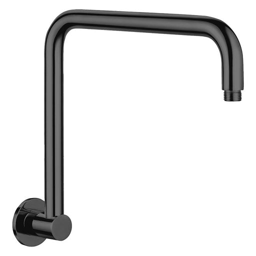 Fienza Round Matte Black Fixed Gooseneck Arm-422112-blue-leaf-bathware