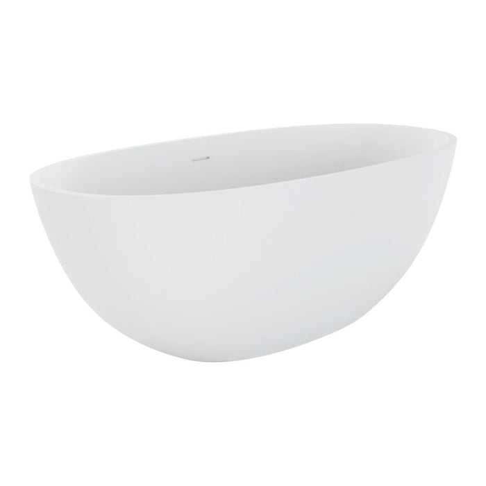 Fienza Sasso Solid Surface Bath - Matte White-blue-leaf-bathware