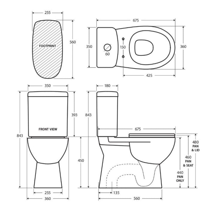 Fienza Stella Close Coupled Toilet Suite-blue-leaf-bathware