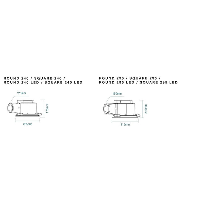 Martec Flow 295mm Round Exhaust Fan - Matt White - Dimensions & Features