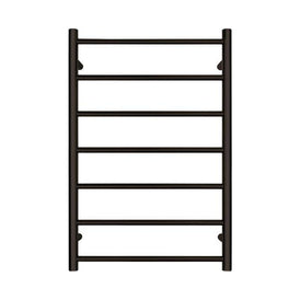 Forme 7 Bar Black Satin Round Heated Towel Rail 620mm-HTR-TR0701MBL-blue-leaf-bathware