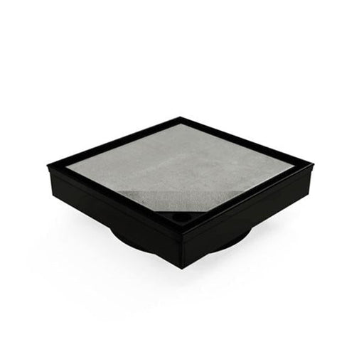 Forme Square Tile Insert Floor Waste - Black Satin-FD11XS90-TBS-blue-leaf-bathware