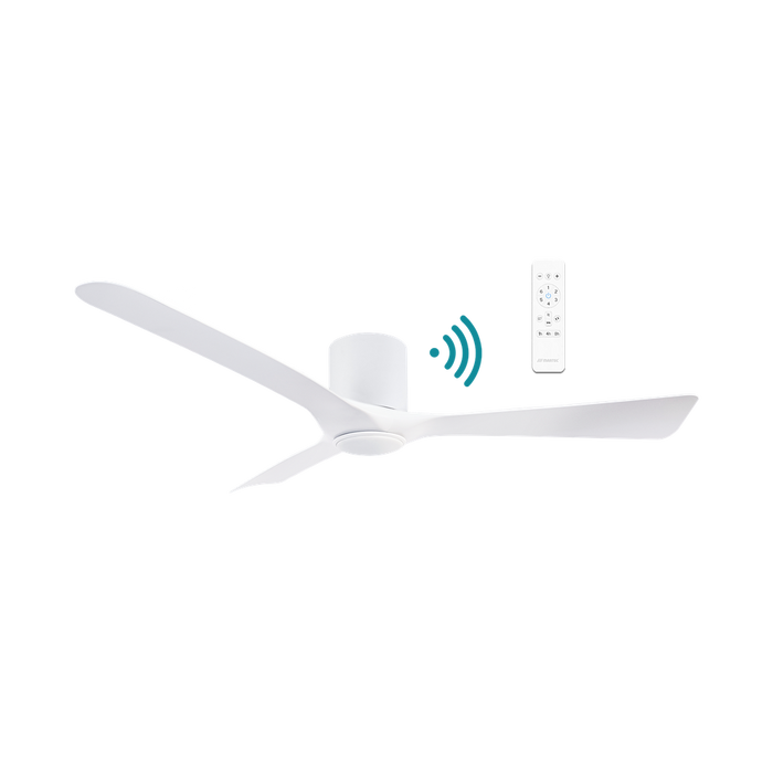 Martec Fresno DC 52″ Smart Ceiling Fan With WIFI Remote Control + LED light - Matt White