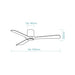 Martec Fresno DC 52″ Smart Ceiling Fan With WIFI Remote Control + LED light - Matt Black - Technical Drawing