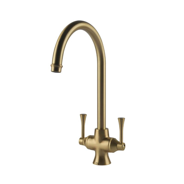 Turner Hastings Gosford Double Sink Mixer - Brushed Brass