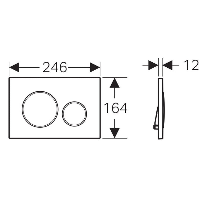 Geberit Sigma 20 Black Matt Dual Flush Plate - Black Rings-115.882.16.1-blue-leaf-bathware