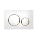 Geberit Sigma 20 White Dual Flush Plate - Gold Rings-115.882.KK.1-blue-leaf-bathware