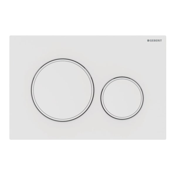 Geberit Sigma 20 White Matt Dual Flush Plate - White Gloss Rings-115.882.01.1-blue-leaf-bathware