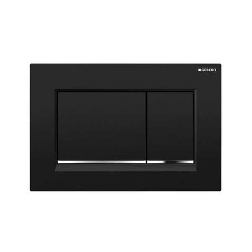 Geberit Sigma 30 Black Dual Flush Plate - Chrome Trim-115.883.KM.1-blue-leaf-bathware