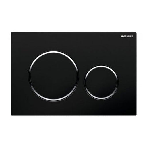 Geberit Sigma20 Black Dual Flush Plate - Chrome Trim-115.882.KM.1-blue-leaf-bathware