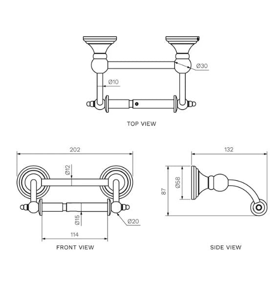 Parisi Hermitage Toilet Roll Holder - Chrome
