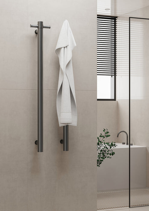 Nero Heated Vertical Towel Rail - Graphite-NRV900HGR-blue-leaf-bathware