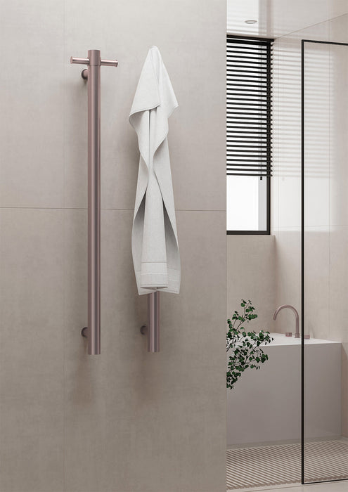 Nero Heated Vertical Towel Rail - Brushed Bronze-NRV900HBZ-blue-leaf-bathware