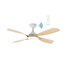 Martec Hampton DC 52″ Smart Ceiling Fan With WIFI Remote Control + LED light - Matt White / Oak
