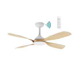 Martec Hampton DC 52″ Smart Ceiling Fan With WIFI Remote Control - Matt White / Oak