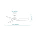 Martec Impact DC 52″ Smart Ceiling Fan With WIFI Remote Control - Matt Black / Walnut - Technical Drawing