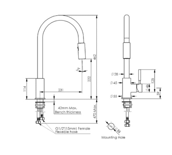 Green Alfresco Pull-Down Sink Mixer