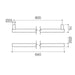 Caroma Liano II Heated Towel Rail Horizontal Technical Drawing