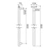 Caroma Liano II Heated Towel Rail Vertical - Technical Drawing
