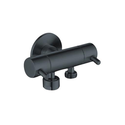 Linkware Dual Mini Cistern Cock - Gun Metal Grey-T115DGM-blue-leaf-bathware