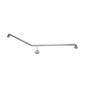 Linsol 850 x 700mm Stainless Steel Grab Rail Left Hand Angle - Brushed Stainless 
