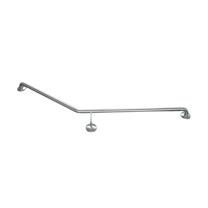 Linsol 850 x 700mm Stainless Steel Grab Rail Left Hand Angle - Brushed Stainless 