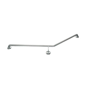 Linsol 850 x 700mm Stainless Steel Grab Rail Right Hand Angle - Brushed Stainless 