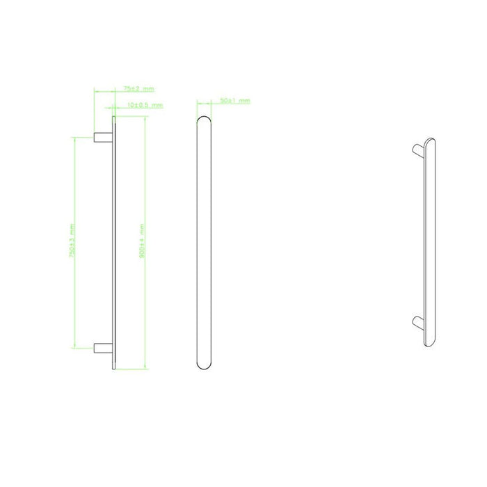 Linsol Allegra 12V Flat Bar Vertical Heated Towel Rail - Brushed Brass 