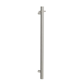 Linsol Allegra 12V Round Bar Vertical Heated Towel Rail with T-Bar - Brushed Nickel 