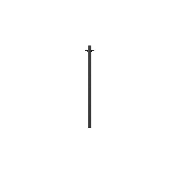 Linsol Allegra 12V Round Bar Vertical Heated Towel Rail with T-Bar - Matte Black 