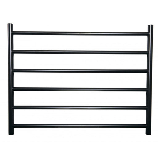 Linsol Allegra Matte Black 6 Bar Wide Heated Towel Rail-JY-3306-MB-blue-leaf-bathware