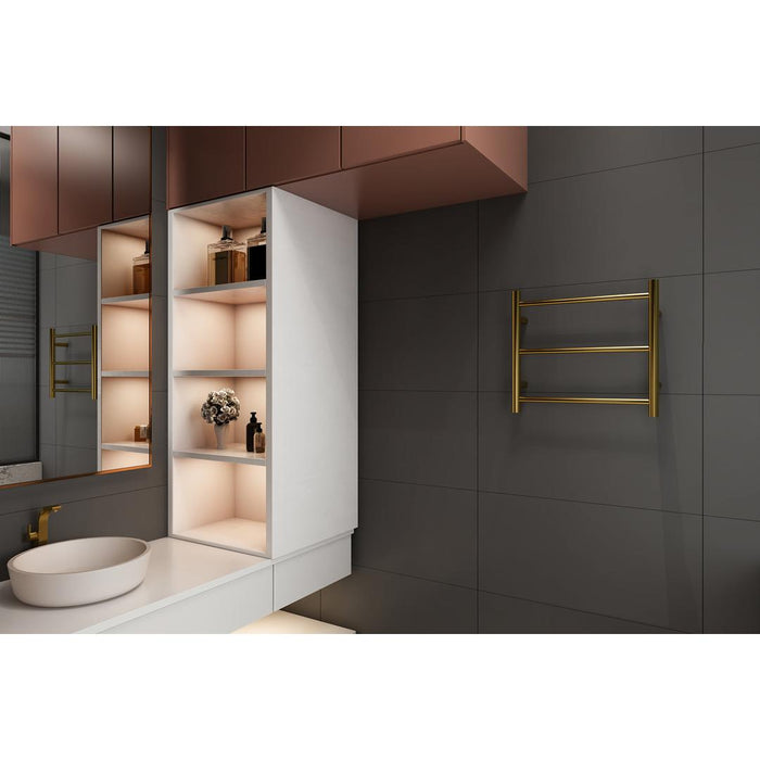 Linsol Avid 3 Bar Heated Towel Rail - Brushed Brass 