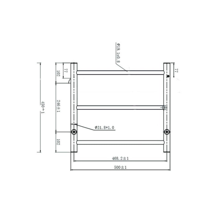 Linsol Avid 3 Bar Heated Towel Rail - Chrome 