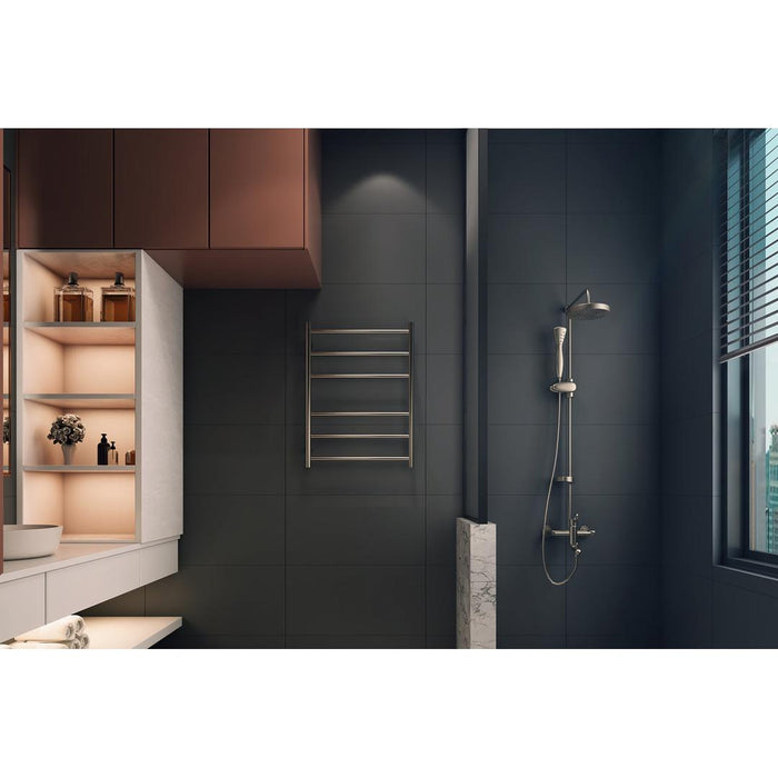 Linsol Avid 6 Bar Heated Towel Rail - Brushed Nickel 