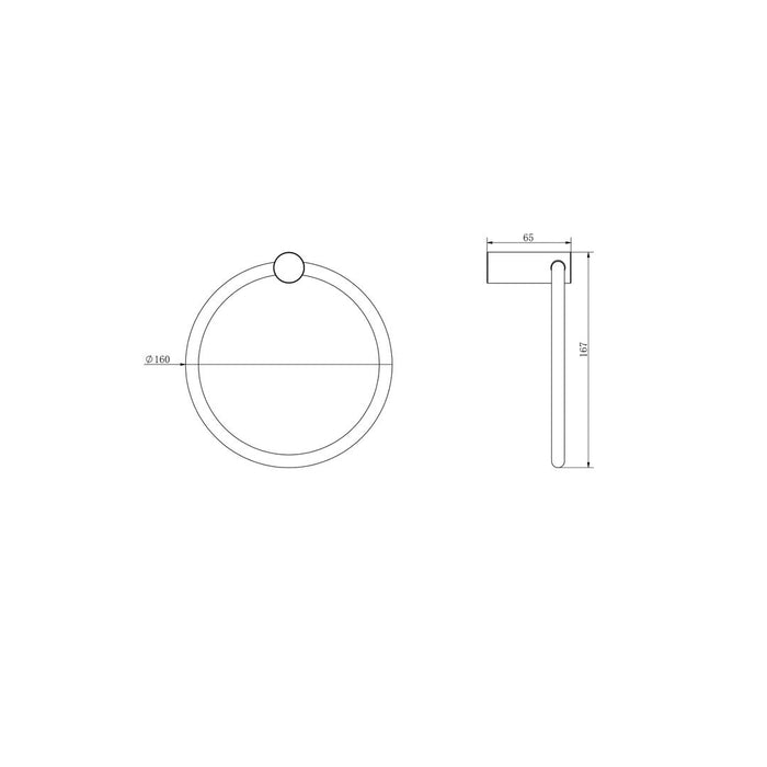 Linsol Banjo S3 Towel Ring - Chrome 