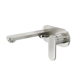Linsol Capo 1-Plate Wall Basin or Bath Mixer - Brushed Nickel 
