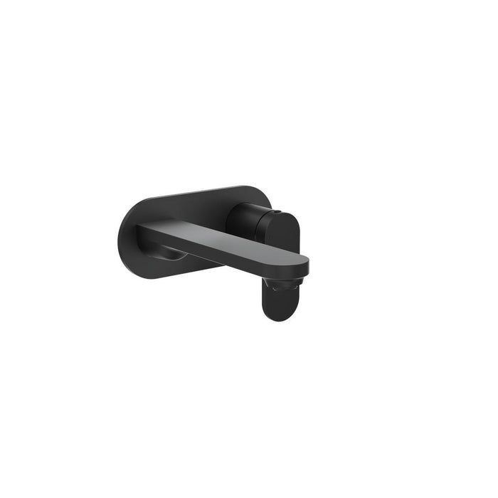 Linsol Capo 1-Plate Wall Basin or Bath Mixer - Matte Black 