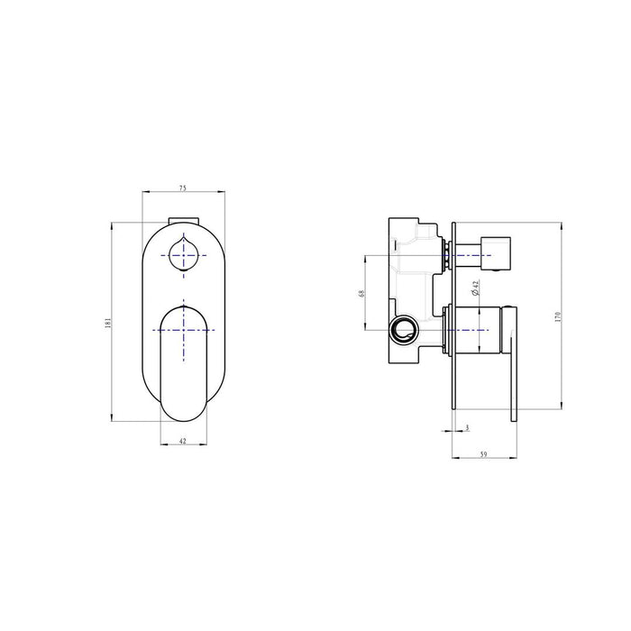 Linsol Capo 1-Plate Wall Mixer with Divertor - Brushed Brass 