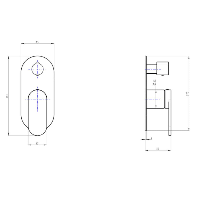 Linsol Capo 1-Plate Wall Mixer with Divertor Trim Kit - Chrome 