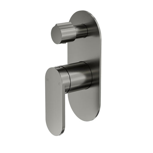 Linsol Capo 1-Plate Wall Mixer with Divertor Trim Kit - Gunmetal 