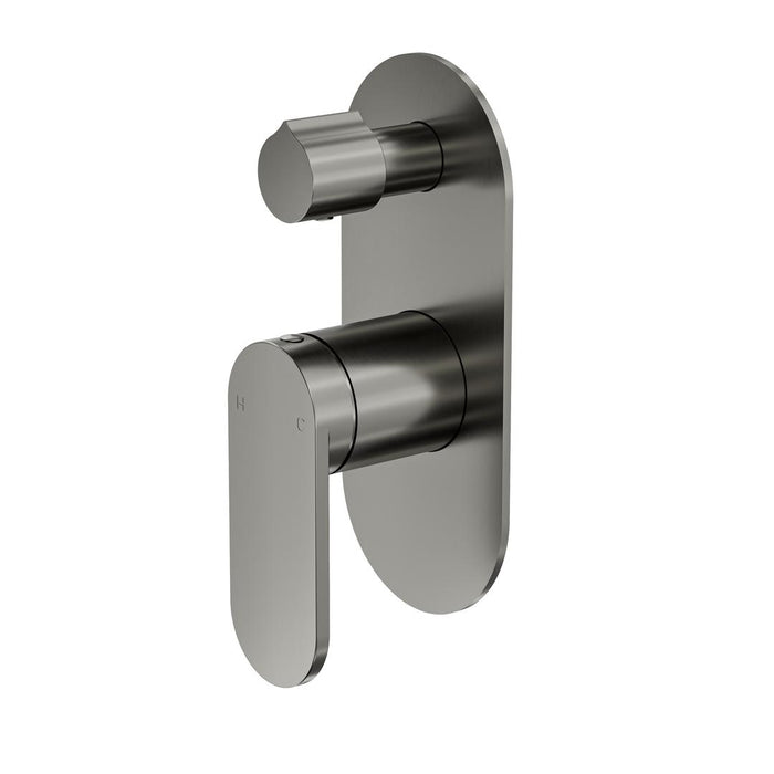 Linsol Capo 1-Plate Wall Mixer with Divertor Trim Kit - Gunmetal 