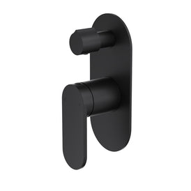 Linsol Capo 1-Plate Wall Mixer with Divertor Trim Kit - Matte Black 